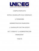 ENSAYO “LA ADMINISTRACION FINANCIERA”
