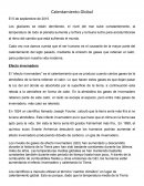 Calentamiento global. Efecto invernadero