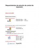 Requerimientos de solución de control de impresión Software de DocuPRO