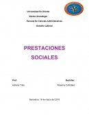 Derecho Laboral PRESTACIONES SOCIALES