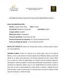 INFORME DE RESULTADOS DE EVALUACIÓN NEUROPSICOLÓGICA