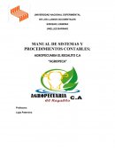 MANUAL DE SISTEMAS Y PROCEDIMIENTOS CONTABLES: AGROPECUARIA EL REGALITO C.A