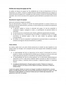 Política de recojo de equipo de frio