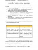 REFLEXIÓN FILOSOFICA DE LA EDUCACION