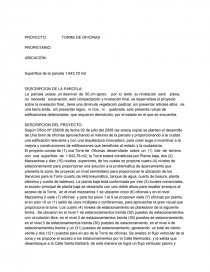 PROYECTO: TORRE DE OFICINAS. Página 1