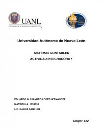 SISTEMAS CONTABLES ACTIVIDAD INTEGRADORA 1. Página 1