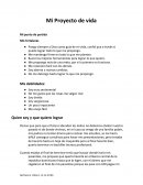 Mi Proyecto de vida Mi punto de partida Mis fortalezas