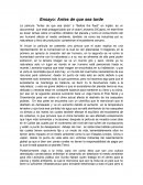 Ensayo Antes de que sea tarde