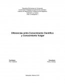 Conocimiento científico o conocimiento vulgar