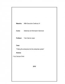 Lectura:“Putting the enterprise into the enterprise system”. Página 1