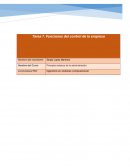 Tarea 7. Funciones del control de la empresa. Ingeniería en sistemas computacional