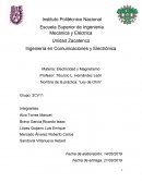 Nombre de la práctica: “Ley de Ohm”