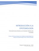 INTRODUCCIÓN A LA EPISTEMOLOGÍA. Importancia de la Epistemología en la ciencia Económica