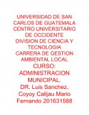 Administracion municipal. Resumen codigo municipal
