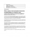 LECTURA DIARIA N°2 Observadores internacionales denuncian irregularidades en comicios rusos