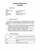 INFORME PSICOPEDAGÓGICO DE INGRESO