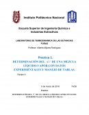 DETERMINACIÓN DEL ∆U DE UNA MEZCLA LÍQUIDO-VAPOR CON DATOS EXPERIMENTALES Y MANEJO DE TABLAS