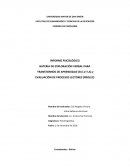 TRANSTORNOS DE APRENDIZAJE (B.E.V.T.A) y EVALUACIÓN DE PROCESOS LECTORES (PROLEC)