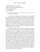 PROYECTO PEDAGÓGICO Asignatura: Metodología de la Investigación