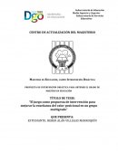 “El juego como propuesta de intervención para mejorar la enseñanza del valor posicional en un grupo multigrado”