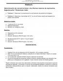 Determinación de concentraciones y las diversas maneras de expresarlas