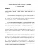 Variables y factores que inciden en el proceso de aprendizaje de las personas adultas