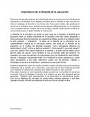 Importancia de la filosofía de la educación