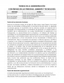 TEORIAS DE LA ADMINISTRACIÓN CON ÉNFASIS EN LAS PERSONAS, AMBIENTE Y TECNOLOGÍA