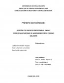 GESTIÓN DEL RIESGO EMPRESARIAL EN LAS COMERCIALIZADORAS DE AGROQUÍMICOS.INDICE, RESUMEN