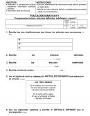 Prueba comprensión lectora, artículos definidos e indefinidos