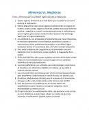 Alimentos que no se deben ingerir durante la medicación