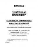 ASPECTOS BIO-ETICOS Y LEGALES DE LA ENFERMERIA