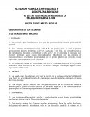 Acuerdo para la convivencia y disciplina escolar