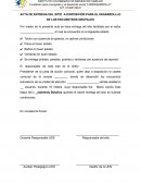 Acta de entrega del sitio a disposición para el desarrolllo de los encuentros grupales