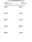 EDUCACIÓN MATEMÁTICA “CONTROL DE TABLAS DE MULTIPLICAR 2 DÍGITOS”