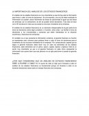 Importancia del analisis de los estados financieros