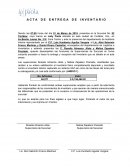 Acta de entrega de inventario