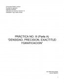 DENSIDAD, PRECICION Y EXACTITUD PARTE (A)