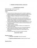 OPERARIO DE PRODUCCIÓN DEL CHOCOLATE