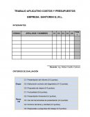 TRABAJO APLICATIVO COSTOS Y PRESUPUESTOS EMPRESA: SANTORINI E.I.R.L