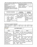 Plan de evaluación diagnóstica del proceso de enseñanza-aprendizaje