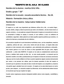 RESPETO EN EL AULA DE CLASES. Página 1