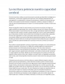 La escritura potencia nuestra capacidad cerebral