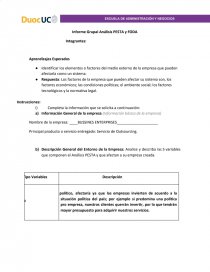 Informe Grupal Análisis PESTA y FODA. Página 1