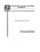 SISTEMAS DE EDUCACIÓN DIDÁCTICA Y METODOLOGÍA DE LA ENSEÑANZA SUPERIOR