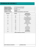LICENCIATURA EN GASTRONOMÍA. TÉCNICAS DE COCINA
