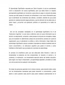 El Aprendizaje Significativo expuesto por David Ausubel