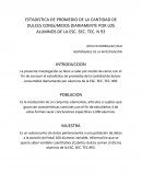 ESTADISTICA DE PROMEDIO DE LA CANTIDAD DE DULCES CONSUMIDOS DIARIAMENTE POR LOS ALUMNOS DE LA ESC. SEC. TEC. N 93