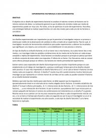 EXPERIMENTOS FACTORIALES A DOS EXPERIMENTOS. Página 1