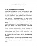 Diagnostico pedagogico. La comunidad y su entorno sociocultural